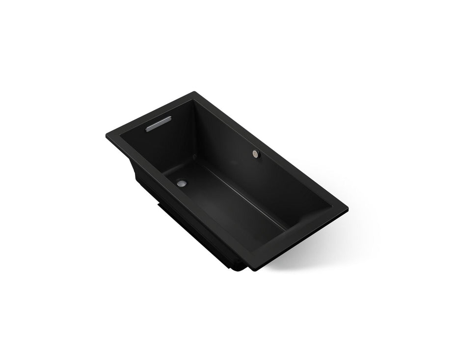 KOHLER K-1167-GH Underscore 60" x 30" drop-in Heated BubbleMassage air bath, black black