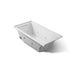 KOHLER K-1167-JLH Underscore 60" x 30" drop-in/alcove heated whirlpool bath, left drain, ice grey