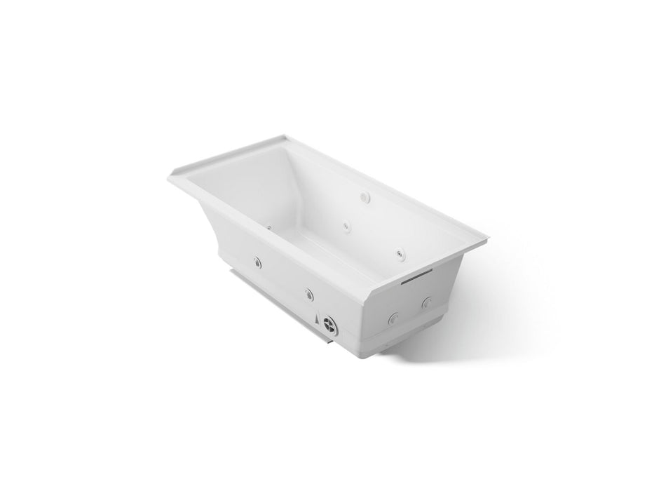 KOHLER K-1167-XHGHR Underscore 60" x 30" alcove Heated BubbleMassage air bath with whirlpool, right drain, white