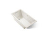 KOHLER K-1168-GHW Underscore 60" x 32" drop-in Heated BubbleMassage air bath with Bask heated surface, biscuit
