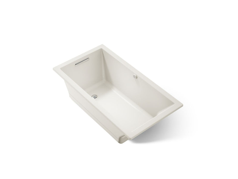 KOHLER K-1168-GHW Underscore 60" x 32" drop-in Heated BubbleMassage air bath with Bask heated surface, biscuit
