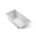 KOHLER K-1168-GHW Underscore 60" x 32" drop-in Heated BubbleMassage air bath with Bask heated surface, ice grey
