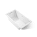 KOHLER K-1168-GHW Underscore 60" x 32" drop-in Heated BubbleMassage air bath with Bask heated surface, white
