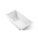 KOHLER K-1168-JH Underscore 60" x 32" drop-in heated whirlpool bath, white
