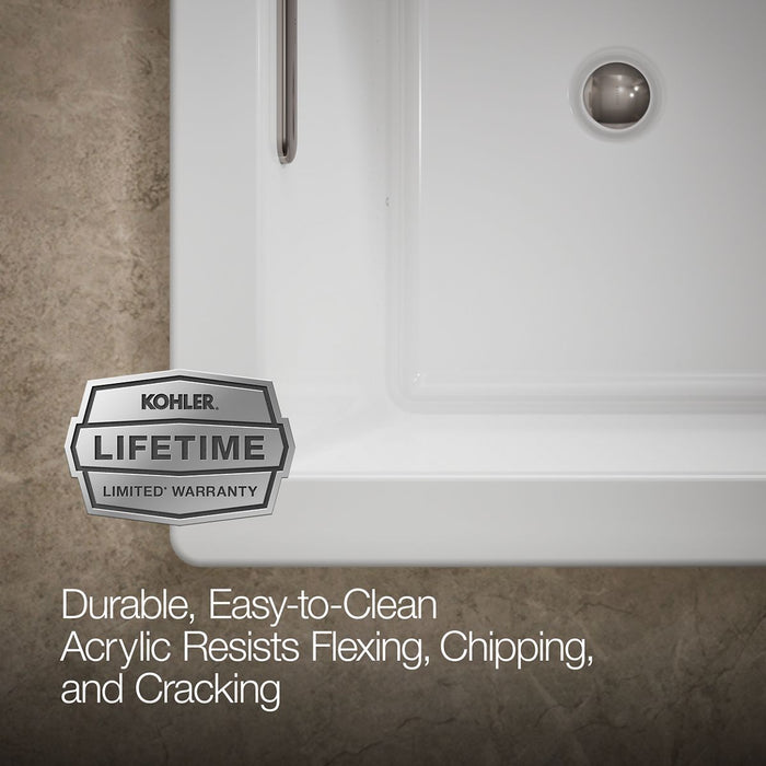 KOHLER K-1173-GHW Underscore 66" x 36" drop-in Heated BubbleMassage air bath, white - view 5