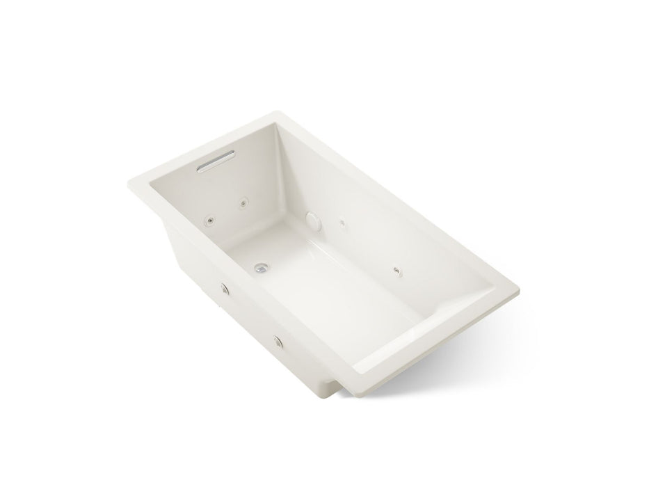 KOHLER K-1173-JH Underscore 66" x 36" drop-in heated whirlpool bath, biscuit