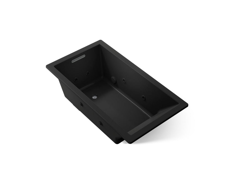 KOHLER K-1173-JH Underscore 66" x 36" drop-in heated whirlpool bath, black black