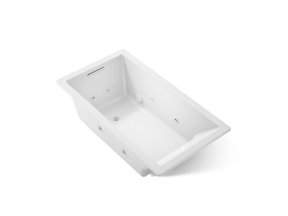 KOHLER K-1173-JH Underscore 66" x 36" drop-in heated whirlpool bath, white
