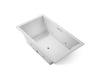 KOHLER K-1174-XHGH Underscore 72" x 42" drop-in Heated BubbleMassage air bath with whirlpool, ice grey