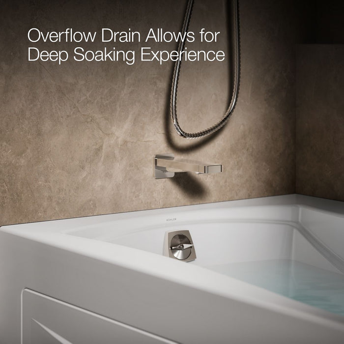 KOHLER K-1224-HL Mariposa 66" x 36" alcove heated whirlpool, left drain, white - view 3