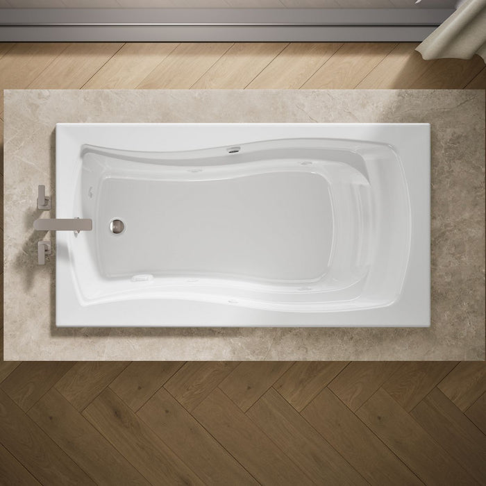 KOHLER K-1224-W1 Mariposa 66" x 35-7/8" drop-in whirlpool bath with Bask heated surface and end drain, white - view 5