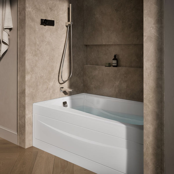 KOHLER K-1239-GHLA Mariposa 60" x 36" alcove Heated BubbleMassage air bath, left drain, white - view 3
