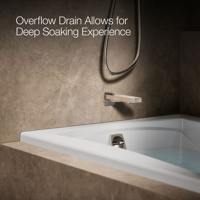 KOHLER K-1239-GHLW Mariposa 60" x 36" alcove Heated BubbleMassage air bath with Bask heated surface, left drain, white -...