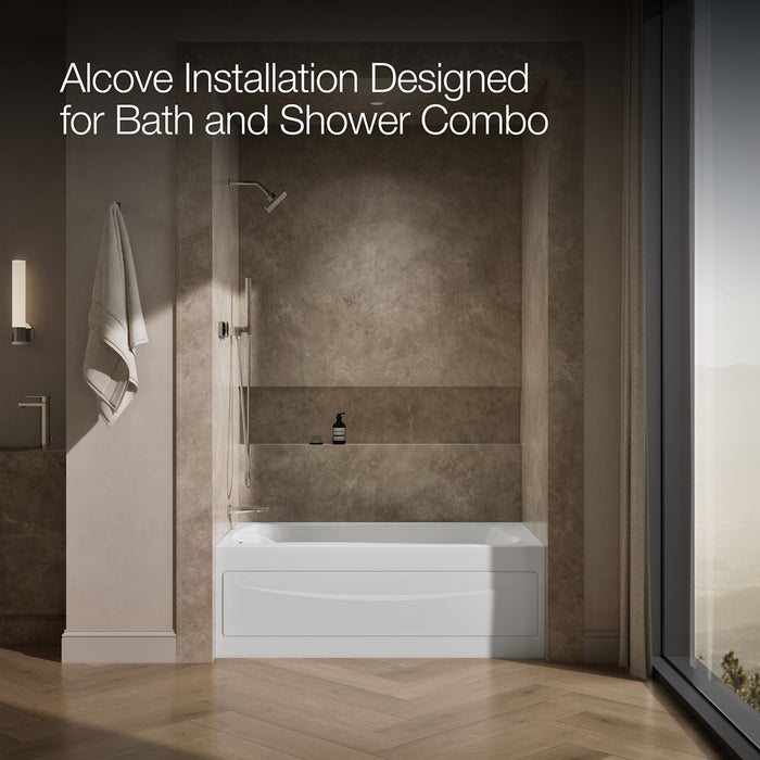 KOHLER K-1239-HL Mariposa 60" x 36" alcove heated whirlpool, left drain, white - view 2