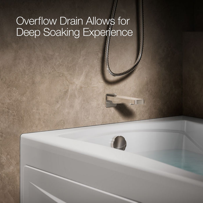 KOHLER K-1239-HL Mariposa 60" x 36" alcove heated whirlpool, left drain, white - view 4