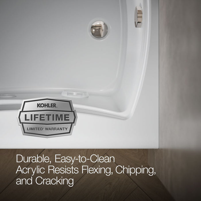KOHLER K-1239-HR Mariposa 60" x 36" alcove heated whirlpool, right drain