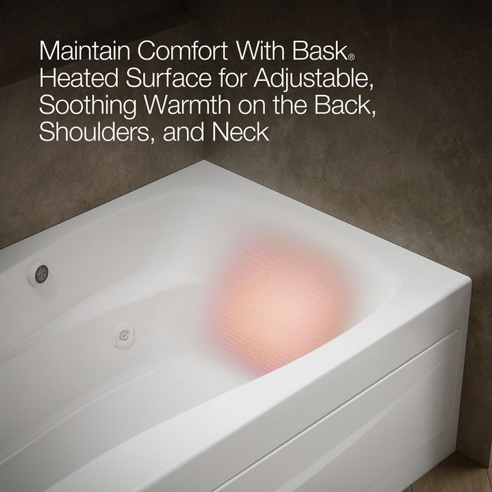 KOHLER K-1239-LAW Mariposa 60" x 36" alcove whirlpool bath with Bask heated surface, left drain