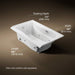 KOHLER K-1239-LW Mariposa 60" x 36" alcove whirlpool bath with Bask heated surface, left drain, white - view 4