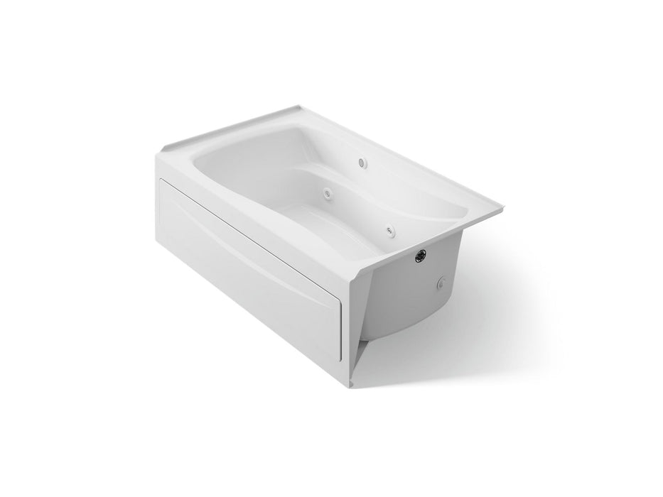 KOHLER K-1239-RAW Mariposa 60" x 36" alcove whirlpool bath Bask heated surface, right drain, white