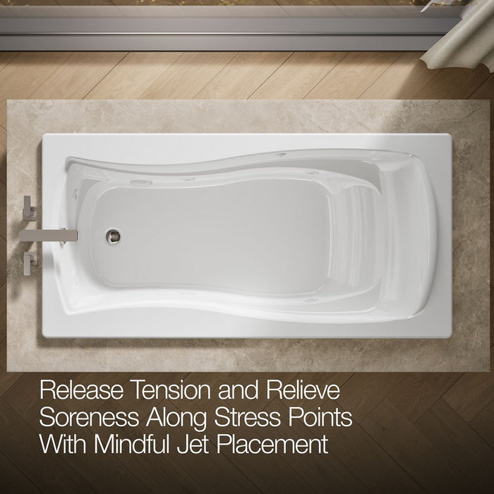 KOHLER K-1257-CB Mariposa 72" x 36" drop-in whirlpool bath, white - view 5