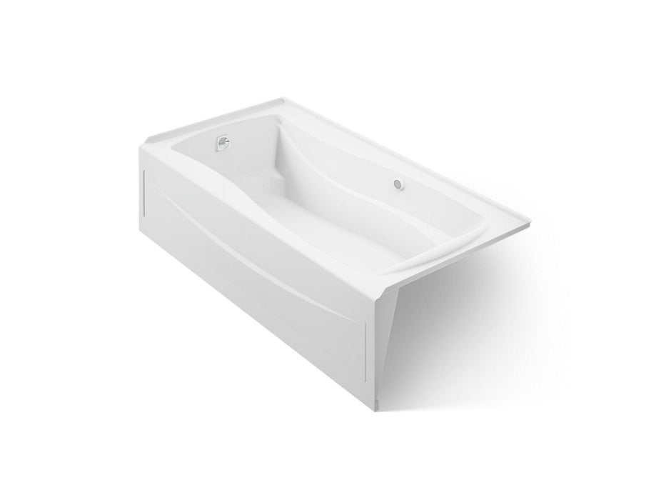 KOHLER K-1257-GHLAW Mariposa 72" x 36" alcove Heated BubbleMassage air bath with Bask heated surface, left drain, white