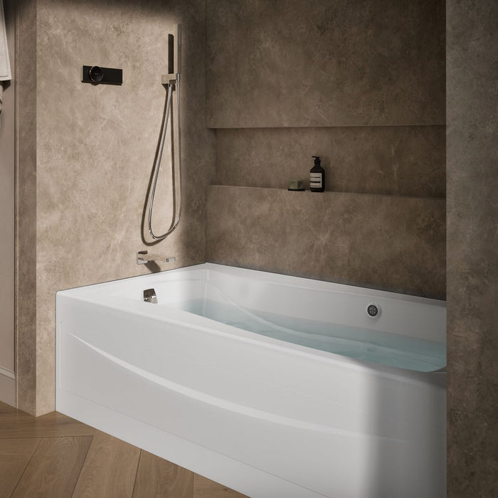 KOHLER K-1257-GHLAW Mariposa 72" x 36" alcove Heated BubbleMassage air bath with Bask heated surface, left drain, white -...