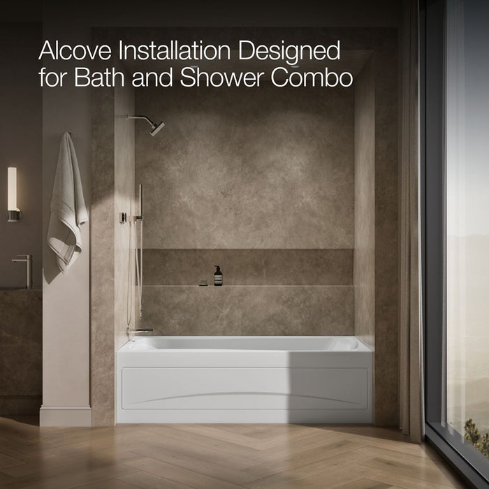 KOHLER K-1257-LA Mariposa 72" x 36" alcove whirlpool bath, left drain, white - view 2