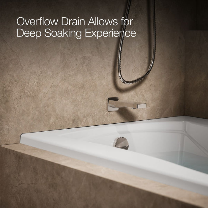 KOHLER K-1257-LW Mariposa 72" x 36" alcove whirlpool bath with Bask heated surface, left drain, white - view 4