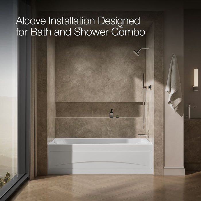 KOHLER K-1257-RA Mariposa 72" x 36" alcove whirlpool bath, right drain, white - view 2