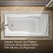 KOHLER K-1257-W1 Mariposa 72" x 36" drop-in whirlpool bath with Bask heated surface, white - view 5