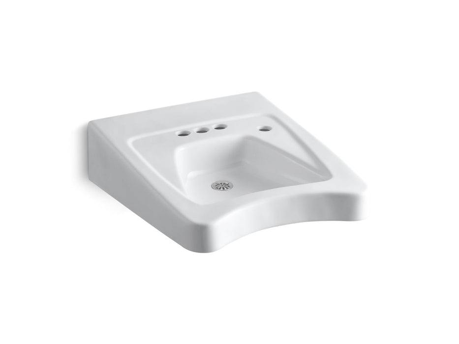 KOHLER K-12636-R Morningside 20" x 27" wall-mount/concealed arm carrier wheelchair bathroom sink with 4" centerset faucet...