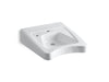 KOHLER K-12638-L Morningside 20" x 27" wall-mount/concealed arm carrier wheelchair bathroom sink with single faucet hole...
