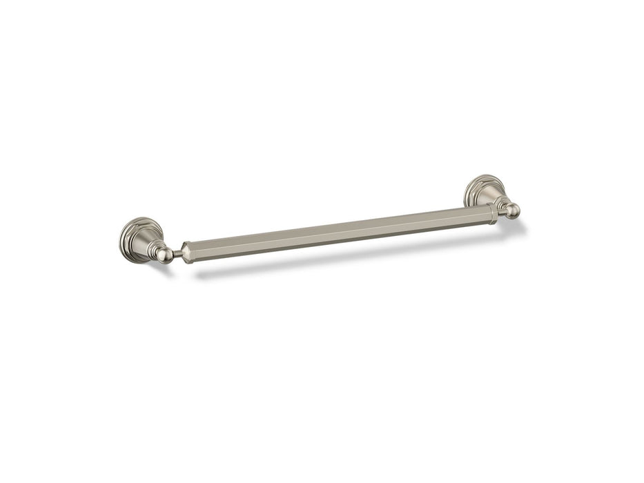 KOHLER K-13108 Pinstripe 18" towel bar, vibrant polished nickel