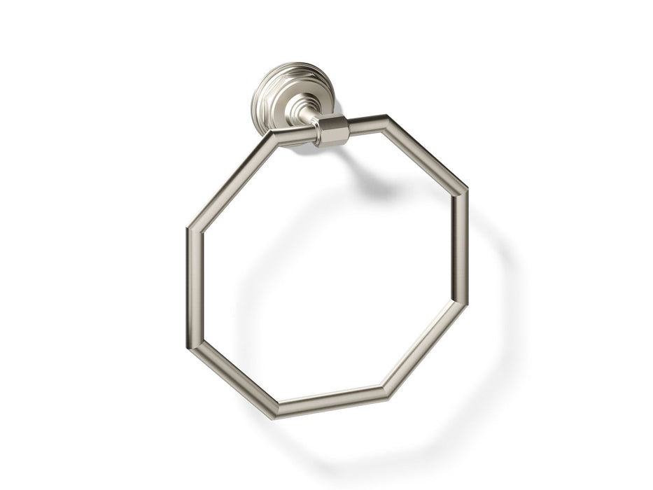 KOHLER K-13112 Pinstripe Towel ring, vibrant brushed nickel
