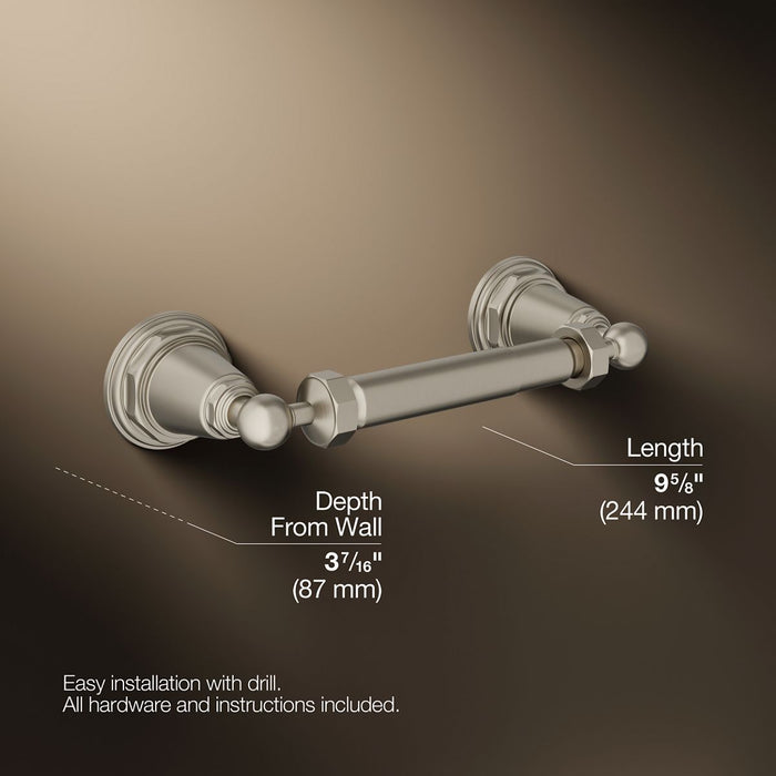 KOHLER K-13114 Pinstripe Toilet paper holder, vibrant brushed nickel - view 4