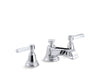 KOHLER K-13132-4A Pinstripe Widespread bathroom sink faucet with Lever handles, 1.2 gpm, polished chrome
