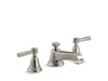 KOHLER K-13132-4A Pinstripe Widespread bathroom sink faucet with Lever handles, 1.2 gpm, vibrant brushed nickel