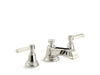 KOHLER K-13132-4A Pinstripe Widespread bathroom sink faucet with Lever handles, 1.2 gpm, vibrant polished nickel