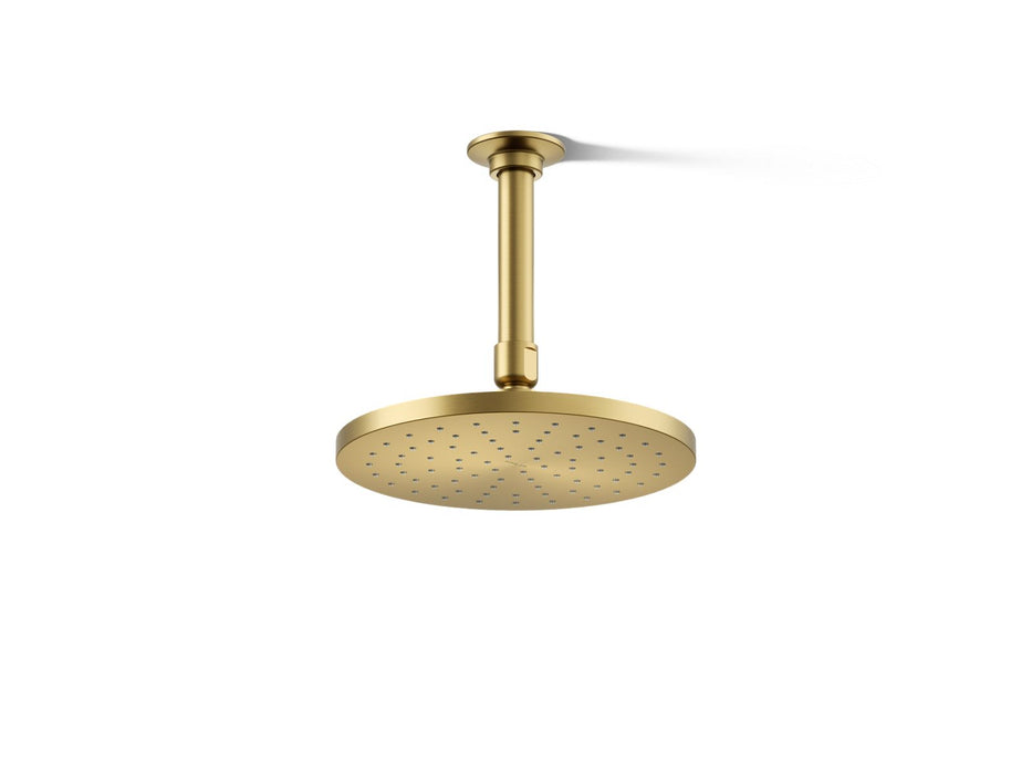 KOHLER K-13688-G Contemporary round 8" single-function rainhead, 1.75 gpm, vibrant brushed moderne brass