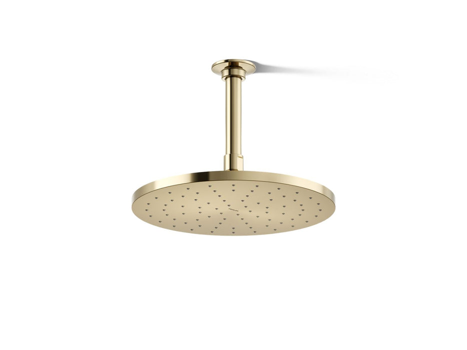 KOHLER K-13689 Contemporary Round 10" Single-function Rainhead, 2.5 GPM, vibrant french gold