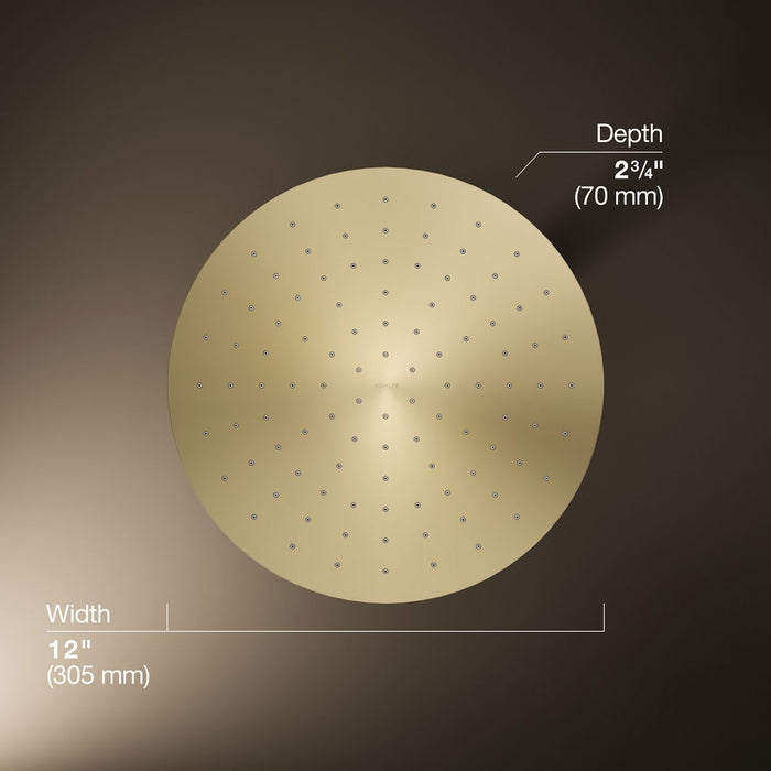 KOHLER K-13690 Contemporary Round 12" Single-function Rainhead, 2.5 GPM