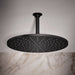 KOHLER K-13691 Contemporary Round 14” Single-function Rainhead, 2.5 GPM, Matte Black - Shows close up detail of product in ro
