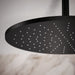 KOHLER K-13691 Contemporary Round 14” Single-function Rainhead, 2.5 GPM, Matte Black - close-up view of product detail