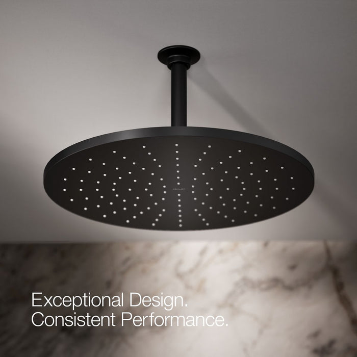 KOHLER K-13691 Contemporary Round 14” Single-function Rainhead, 2.5 GPM, Matte Black - image focused on single product story