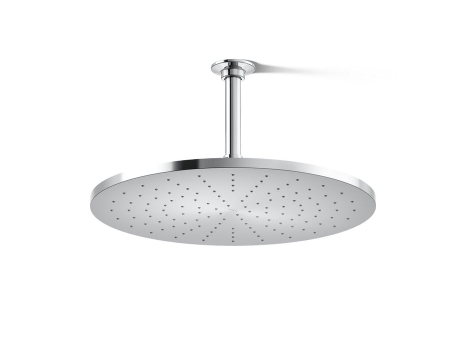 KOHLER K-13691 Contemporary Round 14” Single-function Rainhead, 2.5 GPM, Polished Chrome - 3/4 view of product