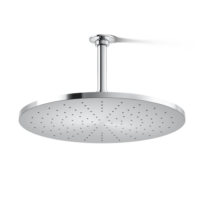 KOHLER K-13691 Contemporary Round 14” Single-function Rainhead, 2.5 GPM, Polished Chrome - 3/4 view of product
