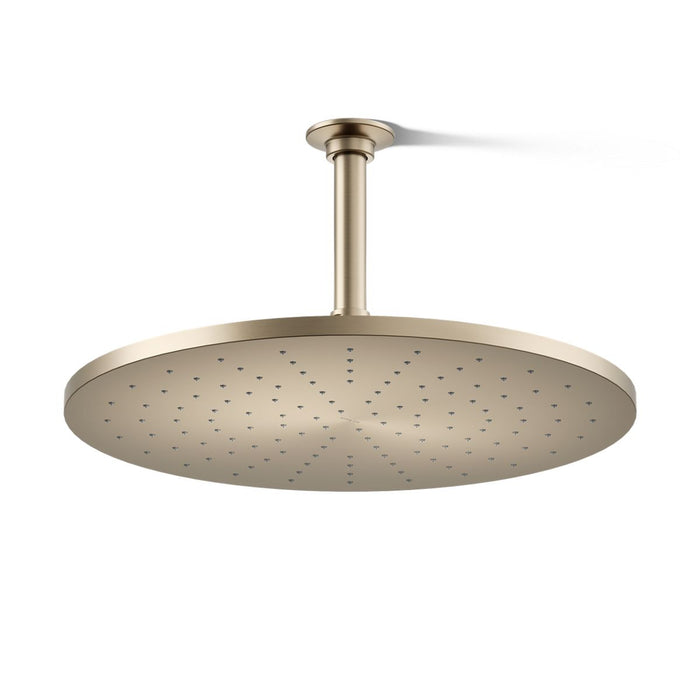 KOHLER K-13691 Contemporary Round 14” Single-function Rainhead, 2.5 GPM, Vibrant Brushed Bronze - 3/4 view of product