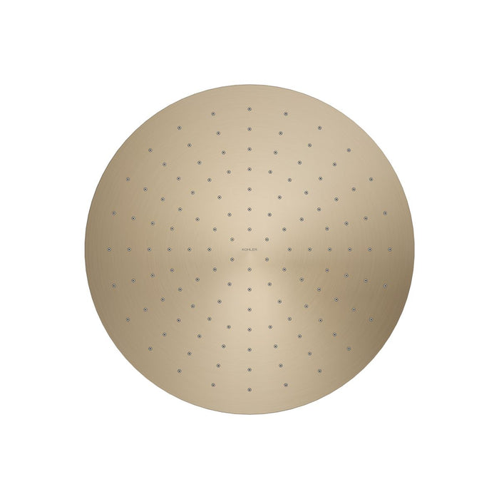 KOHLER K-13691 Contemporary Round 14” Single-function Rainhead, 2.5 GPM, Vibrant Brushed Bronze - front view of product