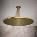 KOHLER K-13691 Contemporary Round 14” Single-function Rainhead, 2.5 GPM, Vibrant Brushed Moderne Brass - Shows close up detai