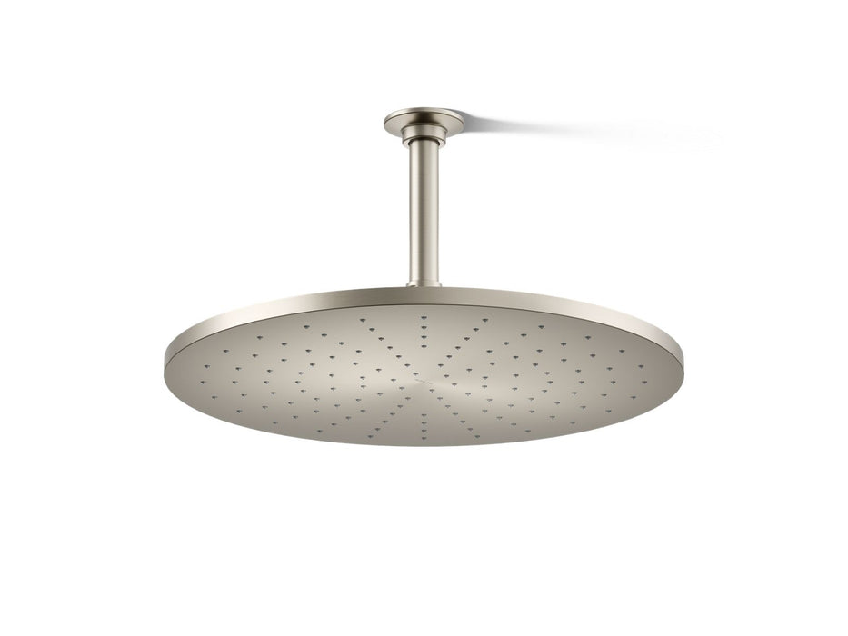 KOHLER K-13691 Contemporary Round 14” Single-function Rainhead, 2.5 GPM, Vibrant Brushed Nickel - 3/4 view of product